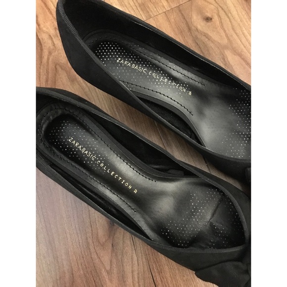 Zara- Black Kitten Heel Shoes - Picture 4 of 5